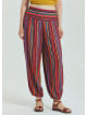 Elastic Waist Relaxed Cut Red Plus Size Trousers 4626